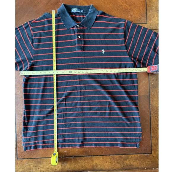 Polo Ralph Lauren Short Sleeve Polo 3XLT Big & Tall Black Red Stripe 100% Cotton - Picture 4 of 4